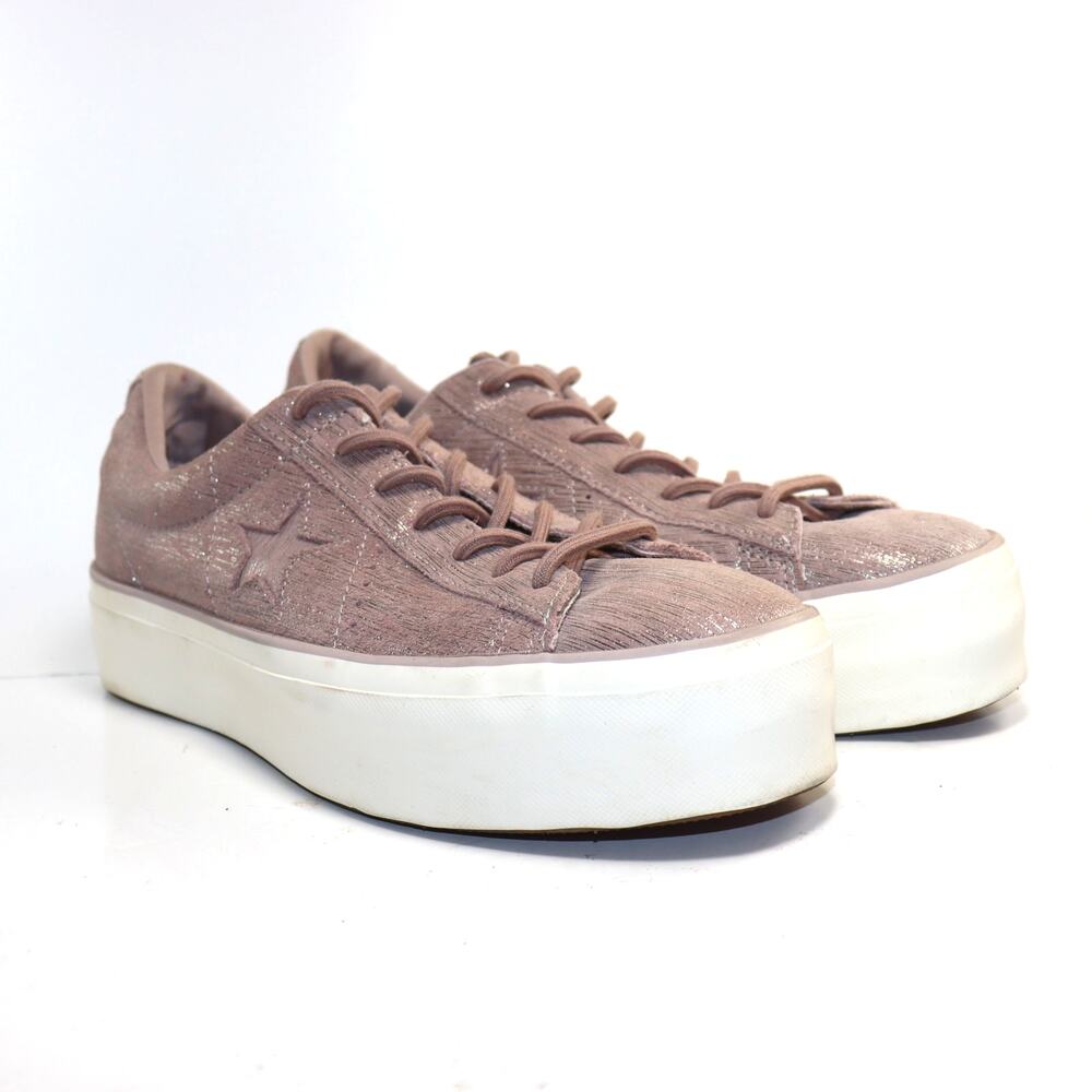 Converse One Star Platform Pink Shimmer Ox Sneakers Women’s‎ 10.5